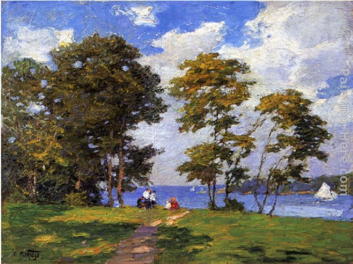 Landscape by the Shore painting - Edward Potthast Landscape by the Shore art painting